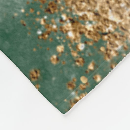 Celestial Gold Sun en Moon Stars Green Fleece Deken (Hoek)