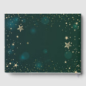 Celestial Gold Sun en Moon Stars Green Gastenboek (Achterkant)