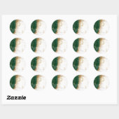 Celestial Gold Sun en Moon Stars Green Ronde Sticker (Vel)