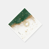 Celestial Gold Sun en Moon Stars Green Servet (Hoek)