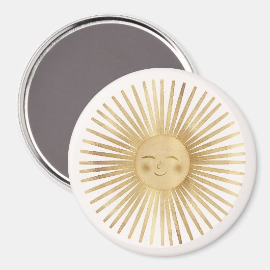 Celestial Gold Sun Happy Sunshine Boho Modern  Magneet (Voorkant / Achterkant)