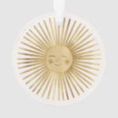 Celestial Gold Sun Happy Sunshine Boho Modern Ornament (achterkant)