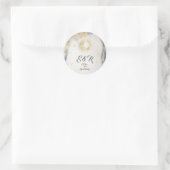 Celestial Gold Sun, maan, Waterverf sterren Ronde Sticker (Tas)