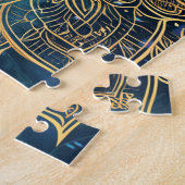 Celestial Gold Sun Mandala Spiritueel Sterren Gala Legpuzzel (Zijkant)