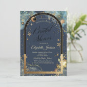 Celestial Gold Sun Moon Gold Glitter Vrijgezellenf Kaart (Staand voorkant)