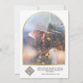 Celestial Gold Sun & Moon Monogram Crest QR Code Kaart (Achterkant)