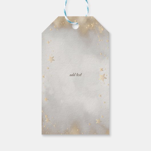 Celestial Gold Sun, Moon Rozen Stars Night Sky Cadeaulabel (Achterkant)