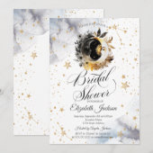 Celestial Gold Sun, Moon, Stars Flower Vrijgezelle Kaart (Voorkant / Achterkant)