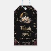 Celestial Gold Sun, Moon, Stars Rozen Night Sky Cadeaulabel (Voorkant)