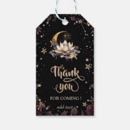 Celestial Gold Sun, Moon, Stars Rozen Night Sky Cadeaulabel