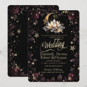 Celestial Gold Sun, Moon, Stars Rozen Night Sky Kaart (Voorkant / Achterkant)