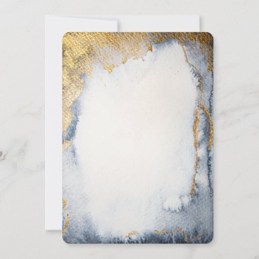 Celestial Gold Sun, Moon, Stars Waterverf Bridal Kaart (Achterkant)