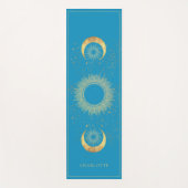 Celestial Gold Sun Moon Turquoise Yogamat (Voorkant)