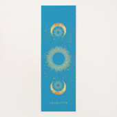 Celestial Gold Sun Moon Turquoise Yogamat (Achterkant)