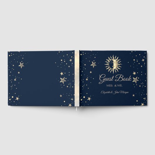 Celestial Gold Sun Stars Gastenboek (Volledig)