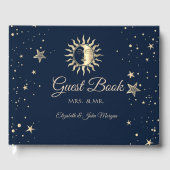 Celestial Gold Sun Stars Gastenboek (Voorkant)