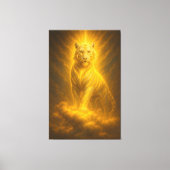 Celestial Golden Ascension White Tiger – Divine Ri Canvas Afdruk (Voorkant)