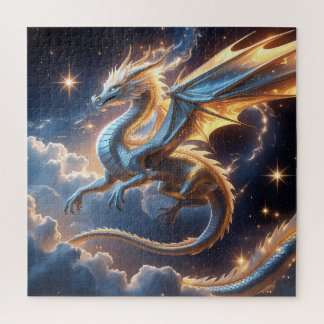 Celestial Golden Dragon Puzzle - Luxe Fantasy Art Legpuzzel
