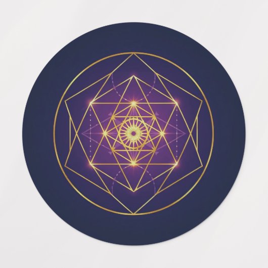 Celestial Golden Mandala — Balance in the Infinite Labels (Design 2)