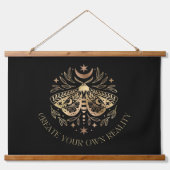 Celestial Golden Moth Hanging Tapestry Hangend Wandkleed (Voorkant)