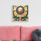 Celestial Golden Sun Plaque Canvas Afdruk (Insitu (Woonkamer))