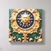 Celestial Golden Sun Plaque Canvas Afdruk (Voorkant)
