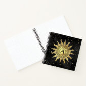 Celestial Golden Sun Spiral Notitieboek (Binnen)