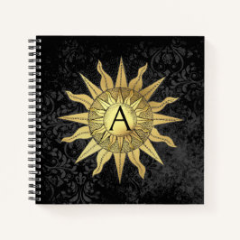 Celestial Golden Sun Spiral Notitieboek