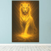 Celestial Golden White Tiger – Ascending Divine Au Canvas Afdruk (Insitu (Houten vloer))