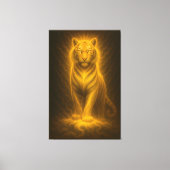 Celestial Golden White Tiger – Divine Halo Fantasy Canvas Afdruk (Voorkant)