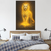 Celestial Golden White Tiger – Radiant Divine Powe Canvas Afdruk (Insitu (Slaapkamer))