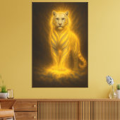 Celestial Golden White Tiger – Radiant Divine Powe Canvas Afdruk (Insitu (Woonkamer))