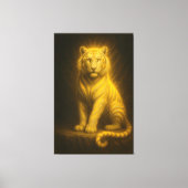 Celestial Golden White Tiger – Radiant Throne Aura Canvas Afdruk (Voorkant)
