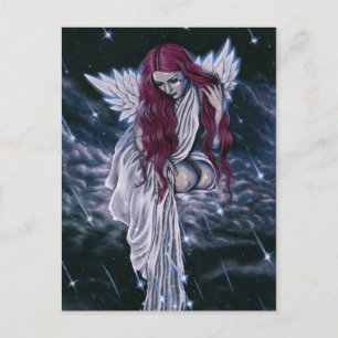 Celestial Gothic Angel Shooting Stars Briefkaart