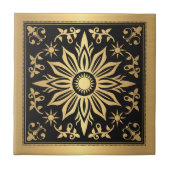Celestial Gothic Black an Gold Solar Tegeltje (Voorkant)