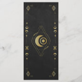 Celestial Gothic Black and Gold Wedding Menu Card (Achterkant)