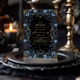 Celestial Gothic Gold en Sapphire Party Kaart
