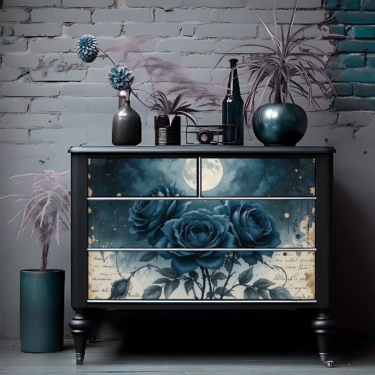 Celestial Gothic Roos Midnight Elegance Decoupage Tissuepapier