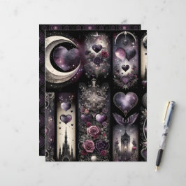 Celestial Gothic Valentijnse  Scrapbook Papier