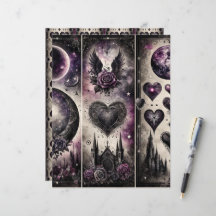 Celestial Gothic Valentijnse  Scrapbook Papier