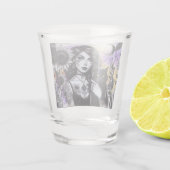 Celestial Gothic Witch en Zwarte Kat Shot Glas (Achterkant)