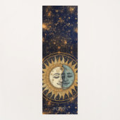 Celestial Goud Blauw Zon Maan Gepersonaliseerd Yogamat (Voorkant)