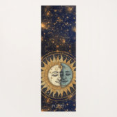 Celestial Goud Blauw Zon Maan Gepersonaliseerd Yogamat (Achterkant)