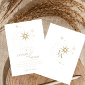 Celestial Goud en Witte Sterren Bruiloft Kaart