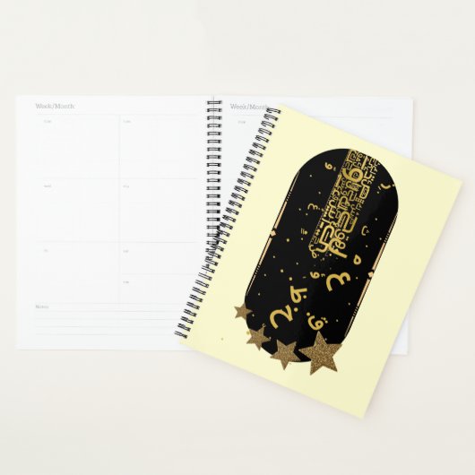 Celestial Goud en Zwarte Wekelijkse & Maandelijkse Planner (Display)