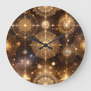 Celestial Goud Patroon Muurklok Grote Klok