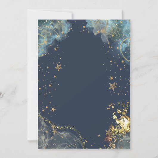 Celestial Goud Zon Maan Glitter Sterren Bruiloft Kaart (Achterkant)