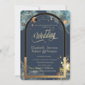 Celestial Goud Zon Maan Goud Glitter Kaart (Voorkant)