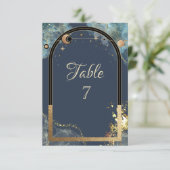 Celestial Goud Zon Maan Goud Glitter Kaart (Staand voorkant)