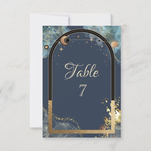 Celestial Goud Zon Maan Goud Glitter Kaart (Achterkant)